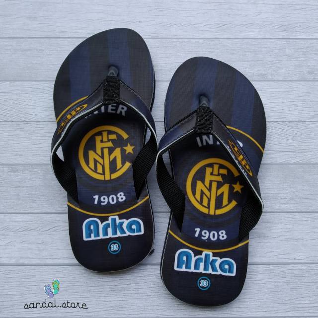 SANDAL CUSTOM NAMA ANAK KARAKTER  BOLA - FREE REQUEST NAMA