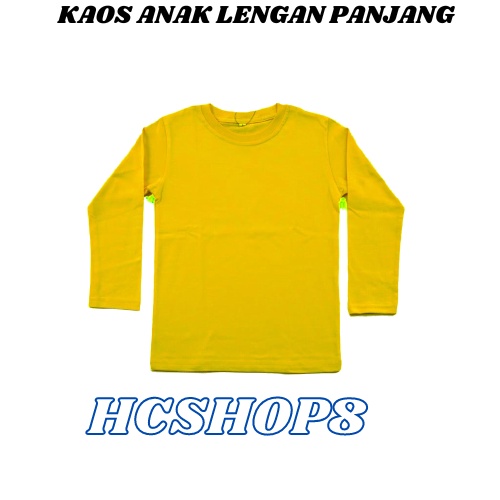 Kaos Anak Lengan Panjang Polos Unisex Cowok Cewek Usia 2-16th