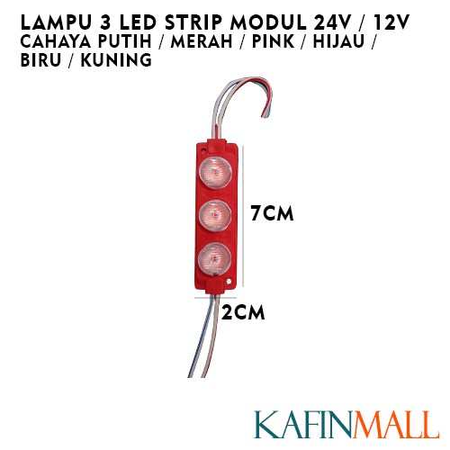 LAMPU LED MODUL 1PCS 3 MATA BESAR DC 12V / 24V VARIASI LAMPU MOBIL MOTOR MODULE