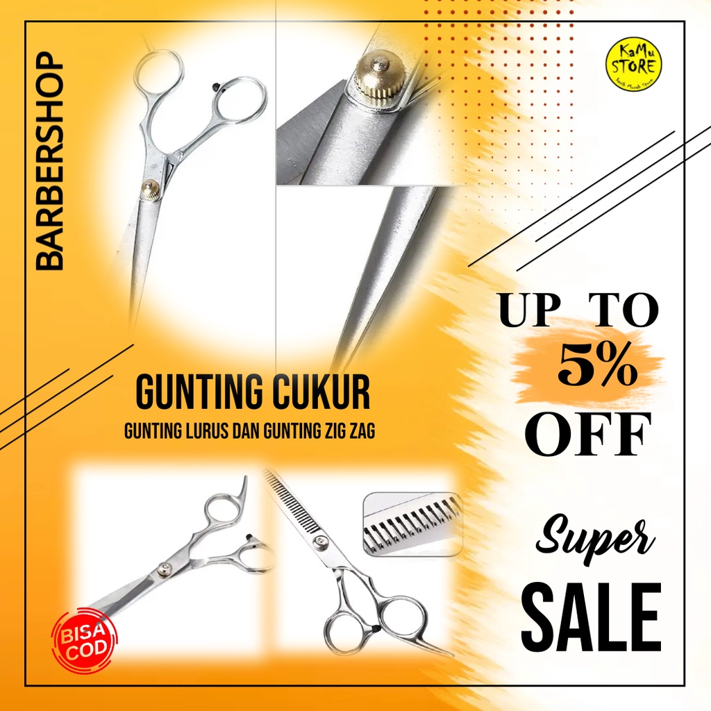 Gunting Sasak Rambut Gunting Zigzag Gunting Cacah dan Gunting lurus Rambut