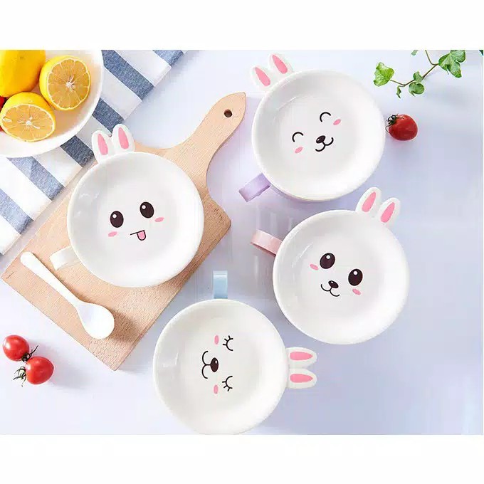 Mangkok Set Anak Bayi Lucu / Mangkok Emoji Korea Lucu