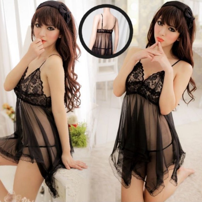SEXY LINGERIE BABYDOLL BAJU TIDUR WANITA D0036BK