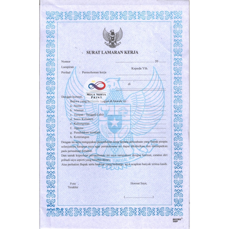 

Surat Lamaran Kerja