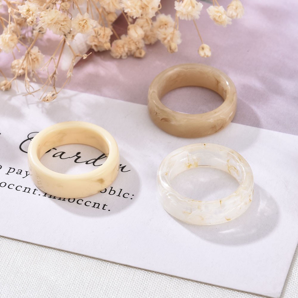 Cincin Bahan Resin Bentuk Bulat Untuk Wanita