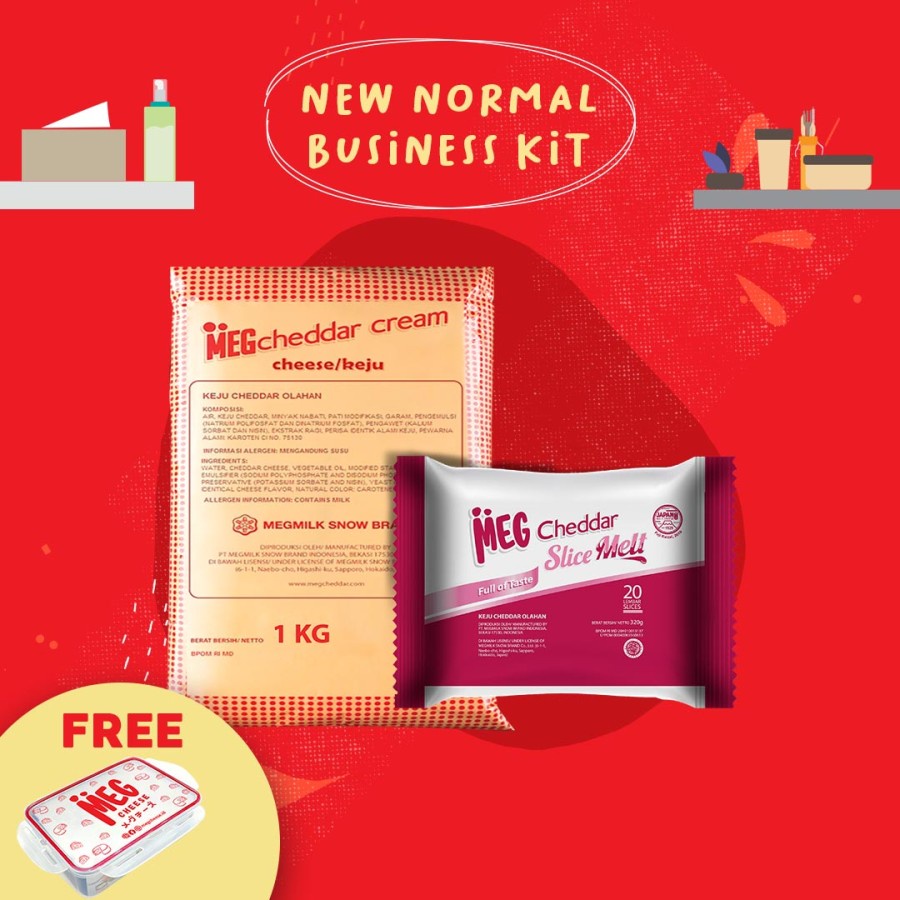 

MEG Starter Pack - Cheddar Cream Keju 1Kg & Slice Melt 20