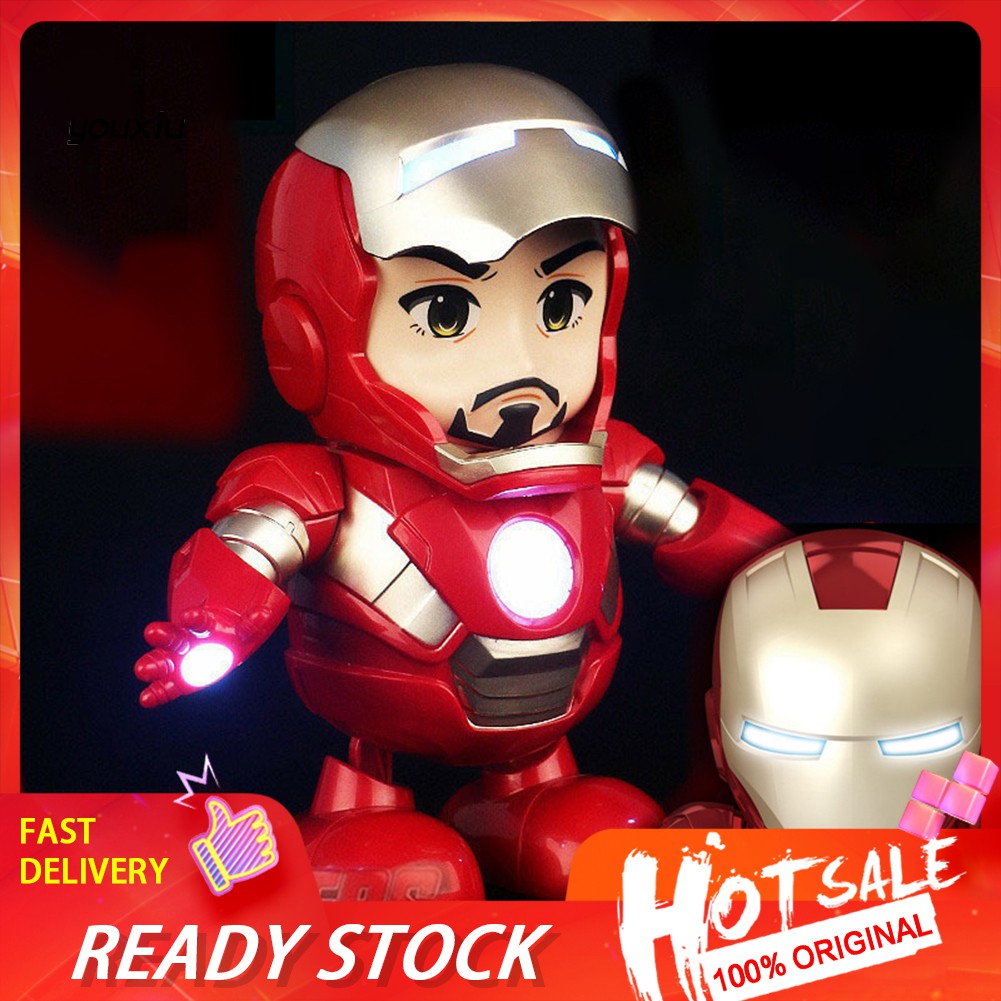 robot iron man menari