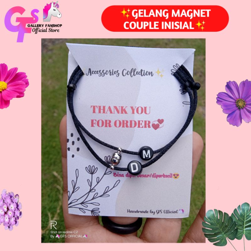 GELANG COUPLE MAGNET INISIAL // GELANG HURUF COUPLE // GELANG BEST FRIEND