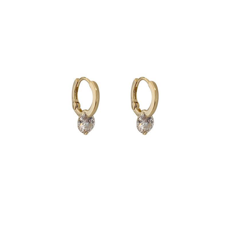 Anting Tusuk Sterling Silver 925 Desain Hati Hias Zircon Gaya Simple Untuk Wanita