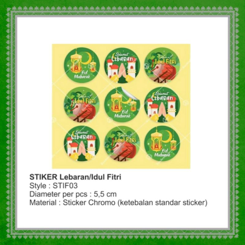 

Sticker Idul Fitri Stiker Kertas Tempel Hiasan Label Souvenir Lebaran