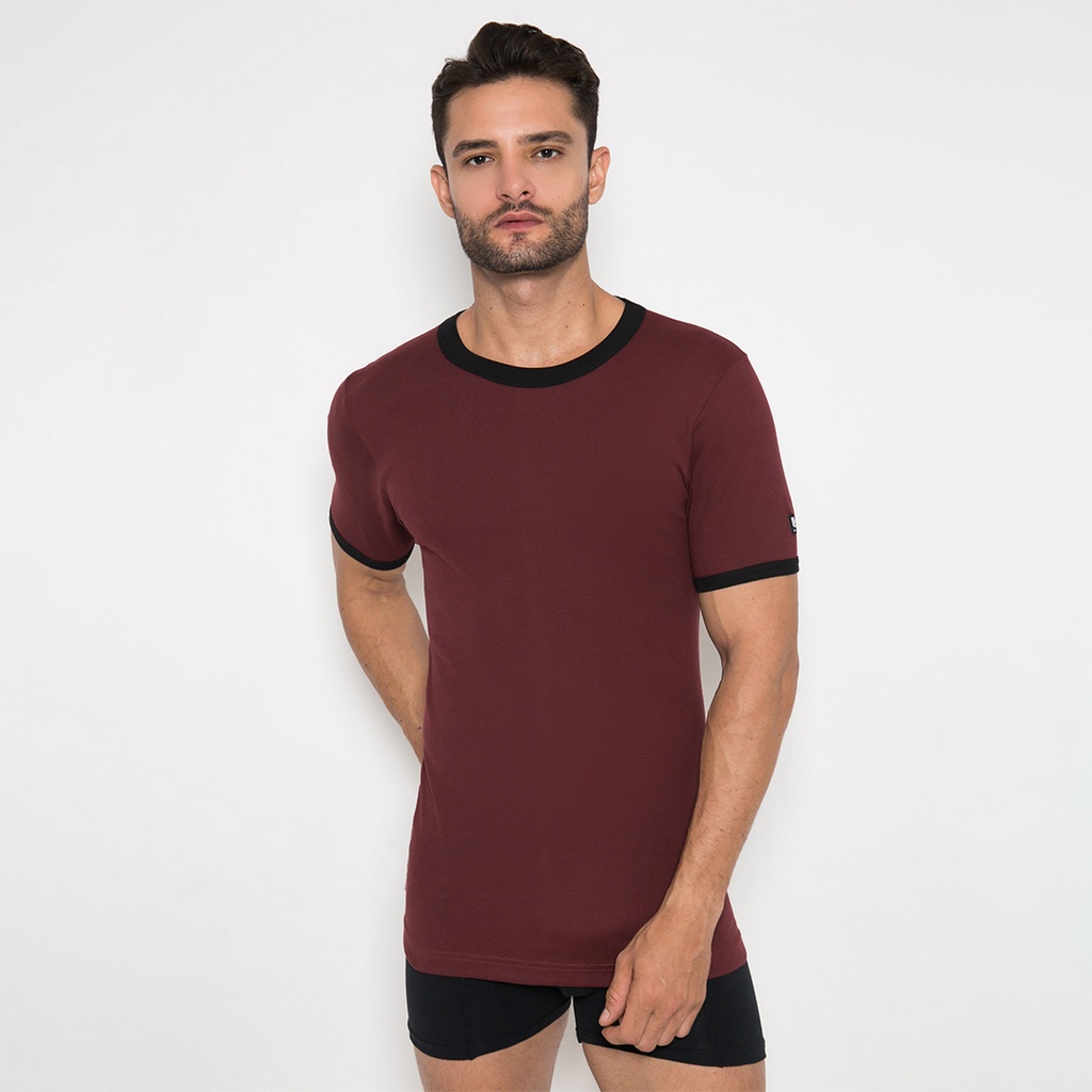 LGS - Innerwear - Pakaian Dalam Pria - Kaos Oblong Pria - Round Neck - Maroon - LETS.003.333.M&H.7C