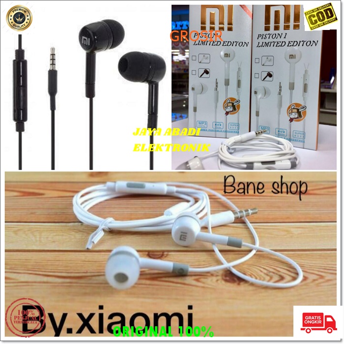 J169 XIAOMI PISTON IN EAR KARET HANDSFREE STEREO SUPER BASS HANDSFREE HEADPHONE EARPHONE MUSIC VOKAL AUDIO SOUND EARPOD KARAOKE SMULE TEPON MUSIK DLL UNIVERSAL BISA KE SEGALA JENIS HANDPHONE PC LAPTOP DLL BISA MUSIK DAN NELPON SUARA JERNIH TIDAK BERISIK