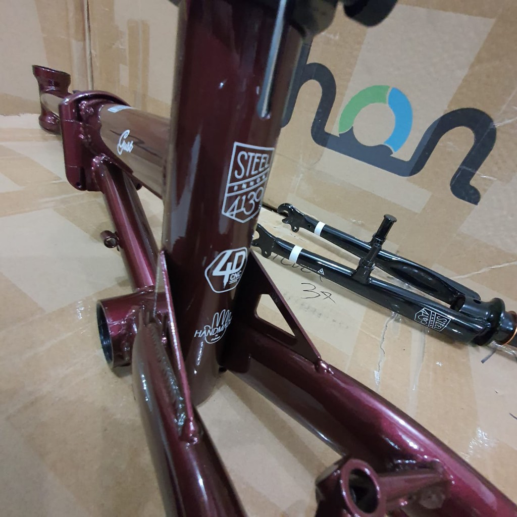 Frame fork FNHON Gust Agate Red Ungu Purple Merah Marun V brake Handle Post HP vbrake Sepeda