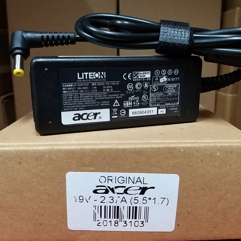 Acer ori 19v-2,37A dc5.5*1.7 ES1-131 ES1-432 ES1-431 ES1-111 P249 ES1-420 ES1-421 E5-473