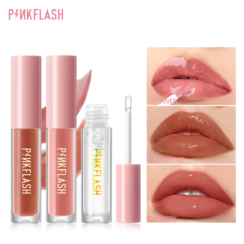 PINKFLASH Lip Gloss Perawatan Bibir Pelembab #Ohmygloss PF-L02 Lipstick