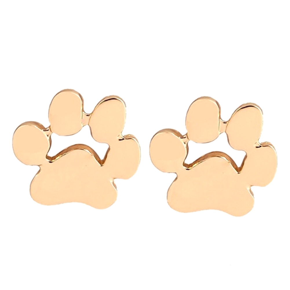 Hu Hu Hu Hu Hu Alat Bantu Pasang Kacamata♡ Anting Tusuk Bentuk Telapak Kaki Anjing / Kucing Untuk Wanita