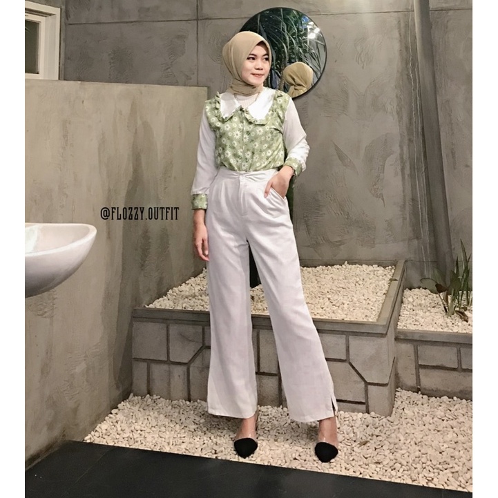 BLOUSE REMPEL BUNGA/BLOUSE MURAH/BLOUSE KOREA/ATASAN WANITA/ATASAN KOREA