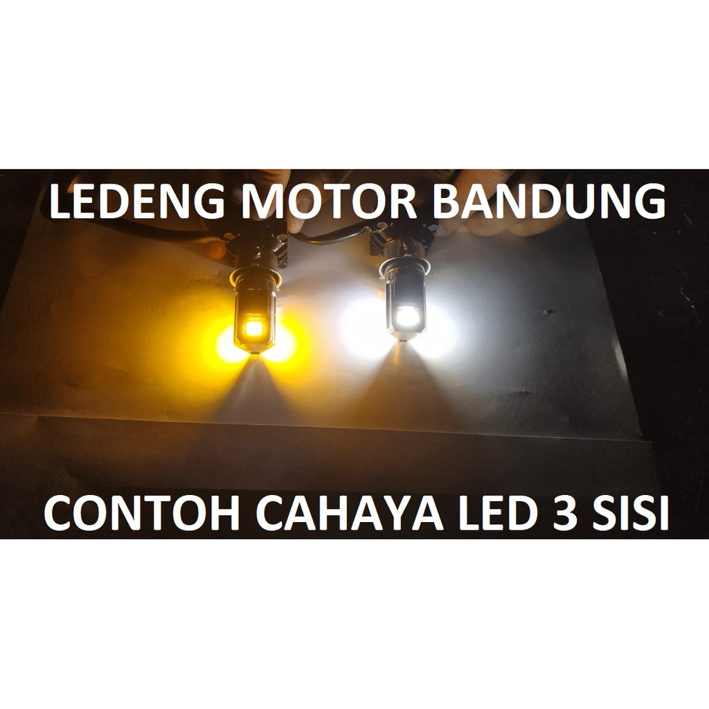 Vinyx Led Mata 3 Sisi Lampu Depan Motor 12v 4 Kabel Bisa Strobo Kedip