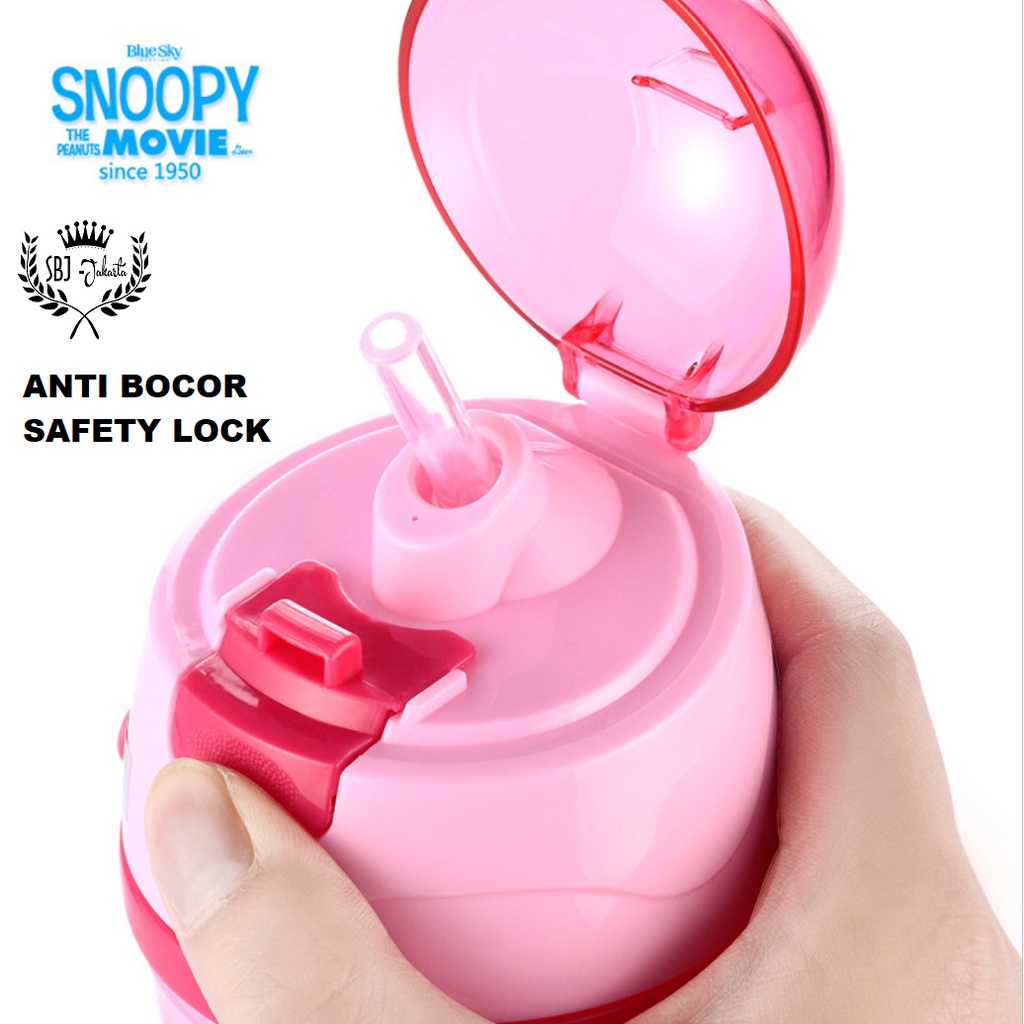 BOTOL MINUM PLASTIK ANAK BPA FREE 450 ML SNOOPY THE MOVIE ORIGINAL