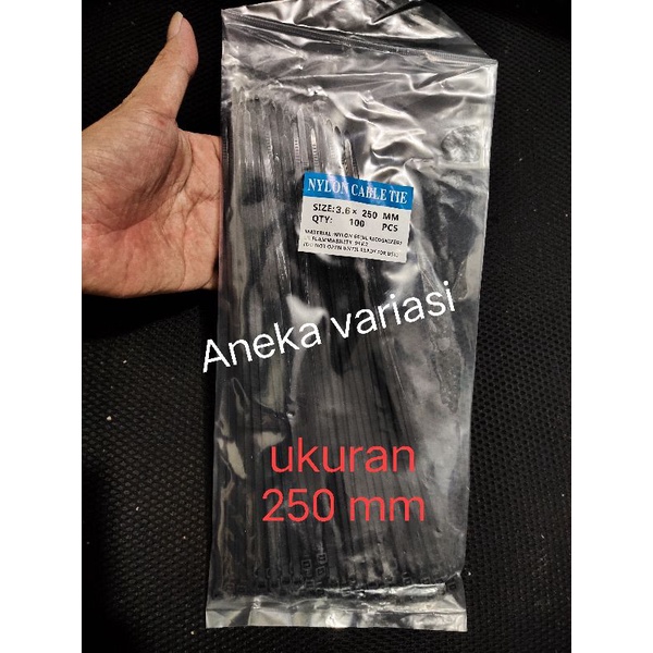 kabel Ties bahan lebih tebal polos hitam