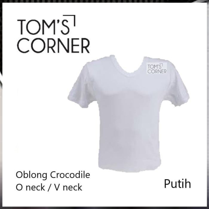 BS Kaos dalam Crocodile | kaos oblong pria Putih | O neck V neck - Putih S - V neck 817