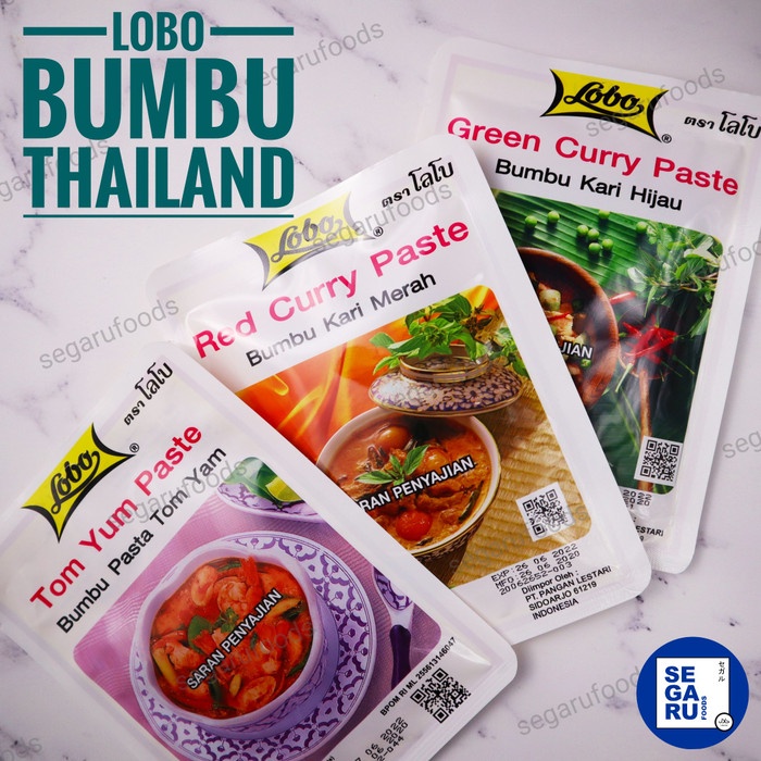 

Instan-Masak-Bumbu- Lobo Tom Yum Paste, Red Curry Paste, Green Curry Paste Instant Halal - Green