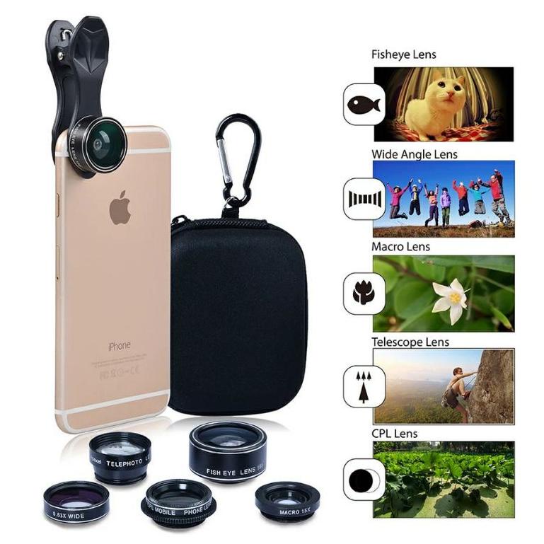 COD Lensa Hp Universal HD Wide Makro Telephoto Fisheye CPL [KODE 2605]-1