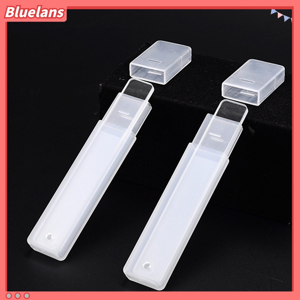 (In Stock) Kacamata Hitam Lensa Warna Warni ♡Alat Kikir Kuku Mini Portable Bentuk Persegi Panjang Bahan Kaca Bening Dengan Kotak Untuk Manicure