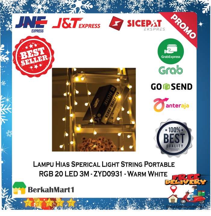 Lampu Hias Ruangan dan Pohon Natal LED String Portable Waterproof 3M