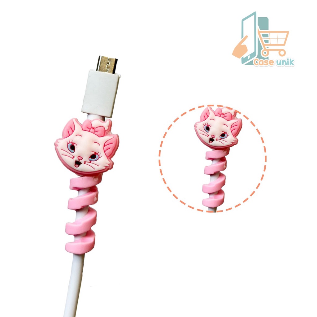 CABLE SAVER TWIST CABLE PROTECTOR SPIRAL PELINDUNG UJUNG KABEL KARAKTER ANDROID IPHONE CS4219