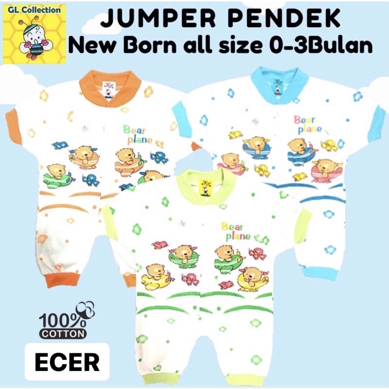 Jumper Pendek Bayi Newborn 0- 3 Bulan 100% Katun SNI [Ecer]