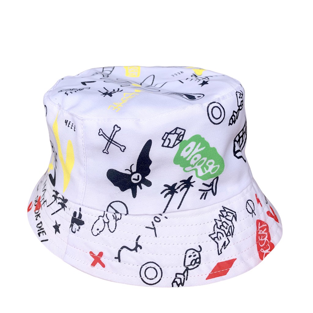 Topi bucket bordir smiley catur premium bolak balik strobery ny kelapa