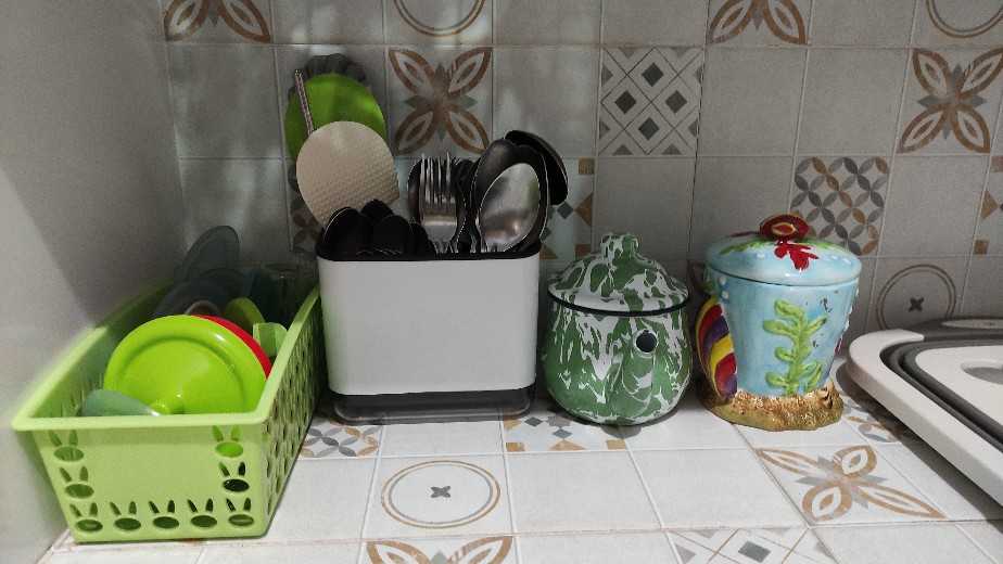 Tempat Sendok Garpu Sumpit Spatula Rak Dapur Alat Makan Masak Anti Air - Abu