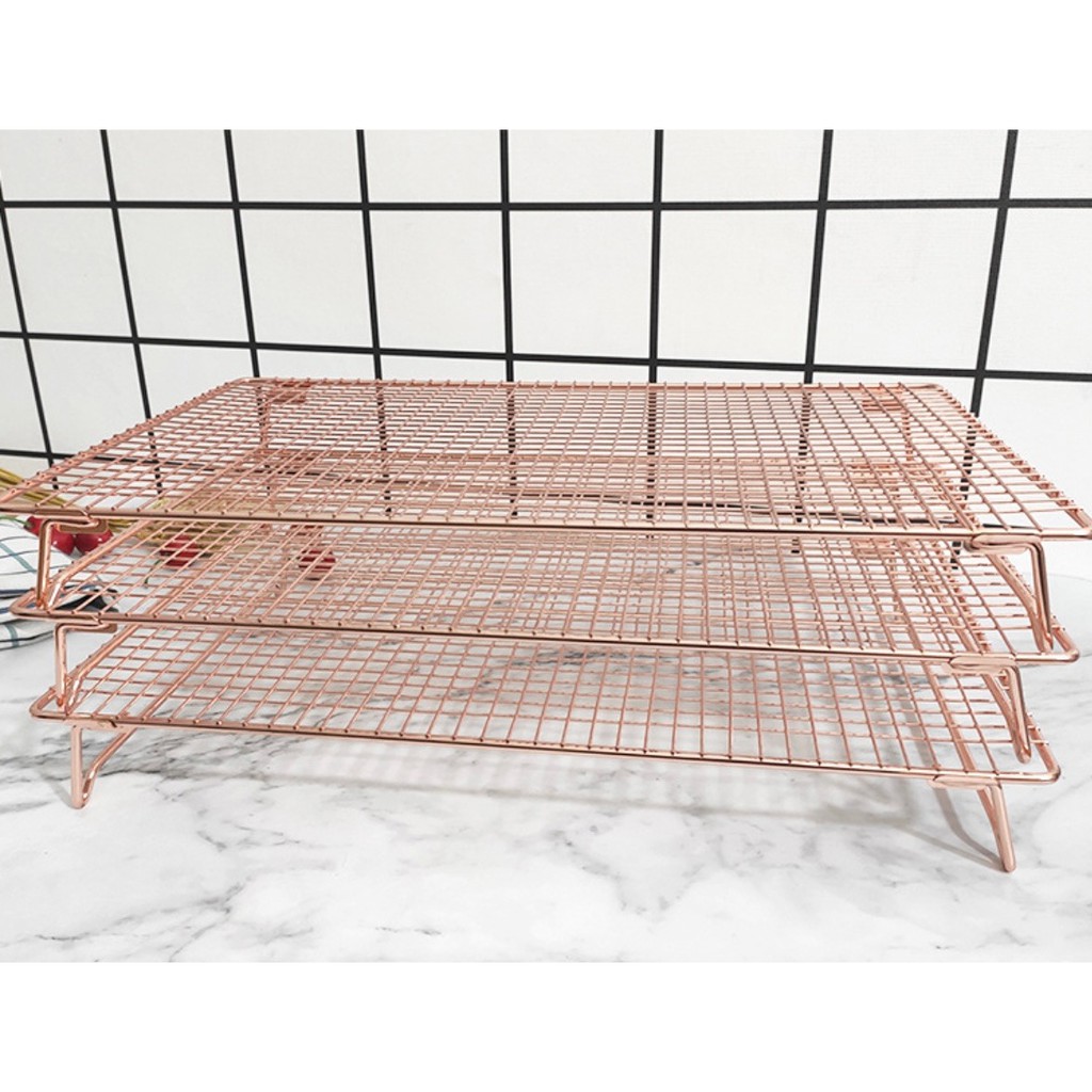 Cooling Rack Stainless Rose Gold / Rak Tatakan Pendingin Kue Besar