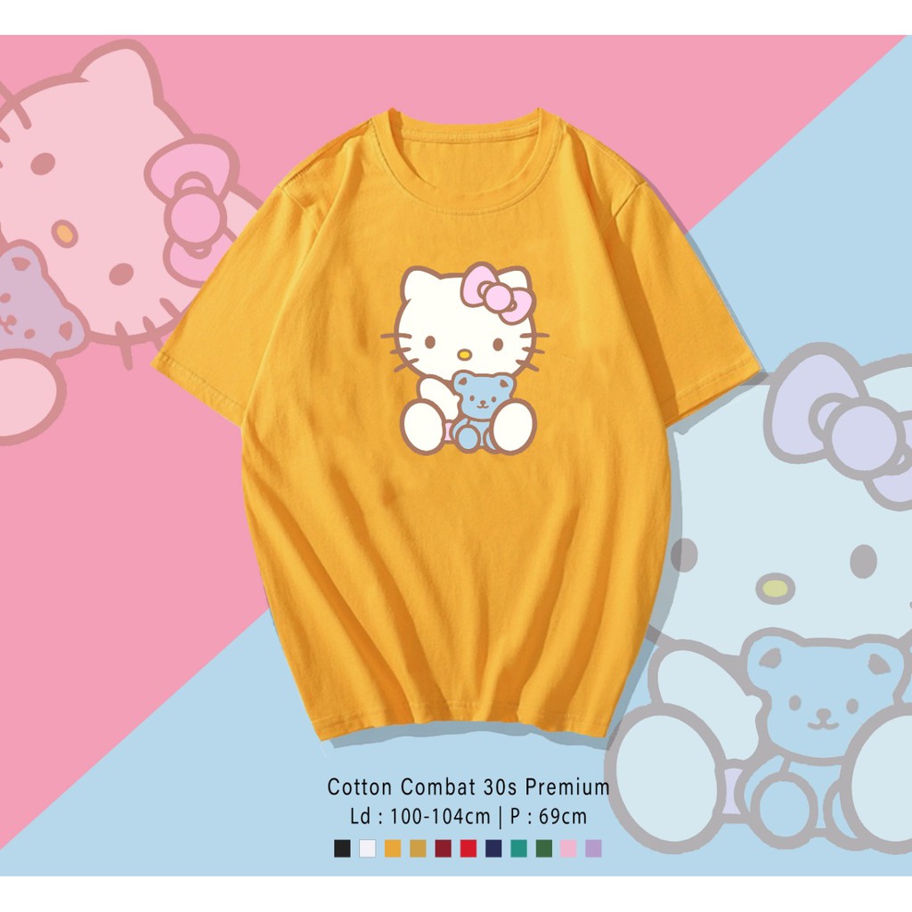 HELLOKITTY  / TERMURAH BAJU KAOS KATUN WANITA/ PRIA UNISEX LENGAN PENDEK / TUMBLR TEE