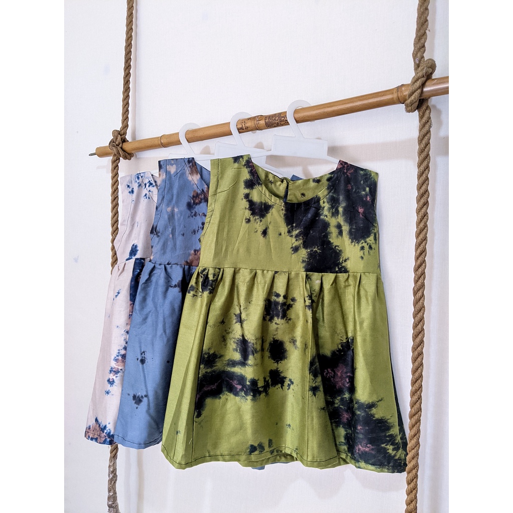 Daster Bayi Perempuan Anak Tie Dye 1 th 2 2th Summer Kids Dress Lucu Gemas Nyaman Adem Bahan Rayon Santung Dingin Tipis