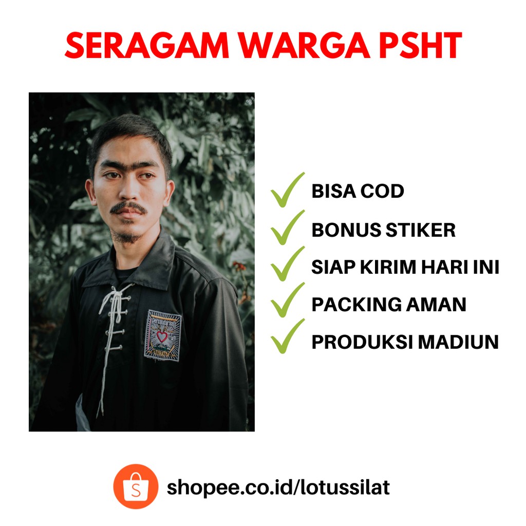 [Bisa COD] Seragam Silat Sakral Warga PSHT SH Terate Nagata Drill | Premium Original Grade A Kualita