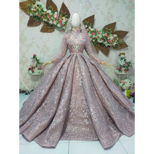 gaun pengantin crynolin READY STOK