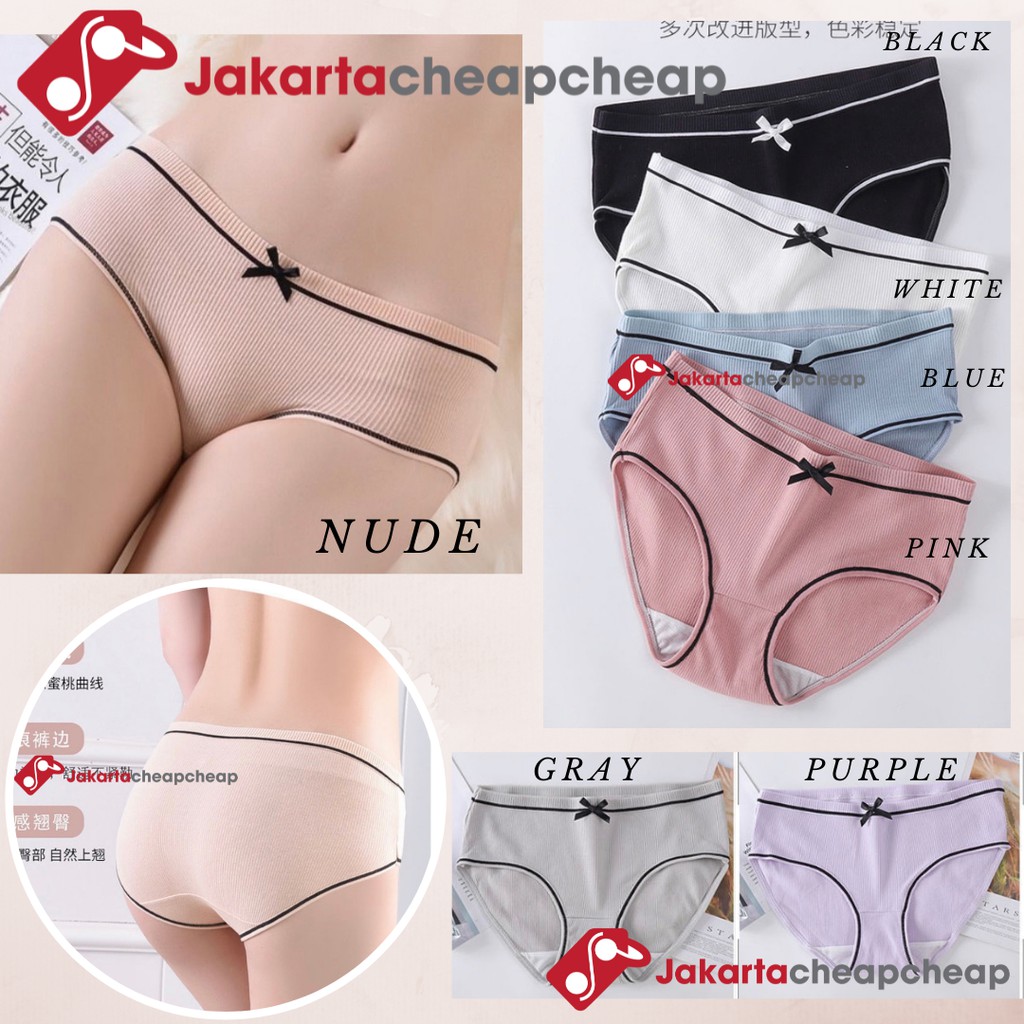 JC089 Celana Dalam Wanita Panty Cewek Pita Nyaman Polos Lucu Underwear