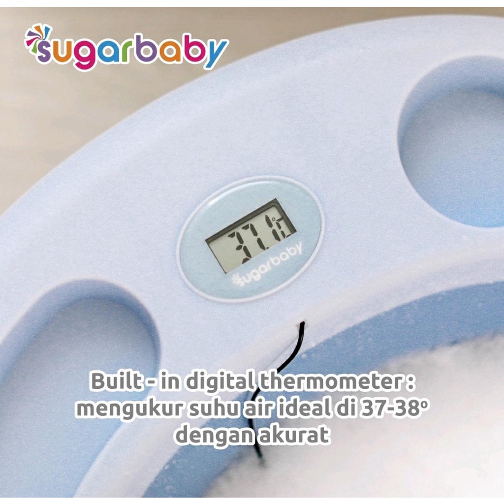 SUGARBABY FOLDABLE BABY BATHTUB WITH DIGITAL THERMOMETER/ BAK MANDI LIPAT DENGAN THERMOMETER