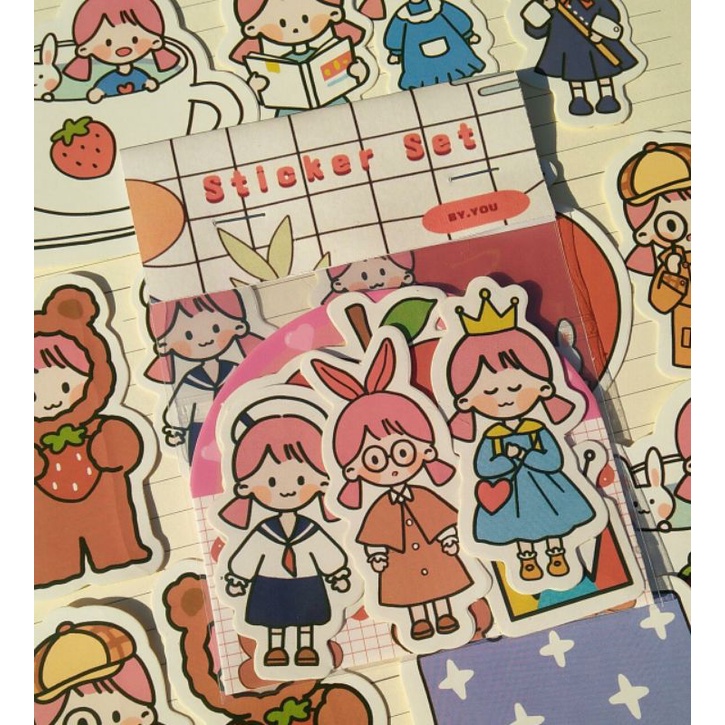 

5 Pcs Stiker Doodle Bear For Journaling/ Stiker Flake Big Size