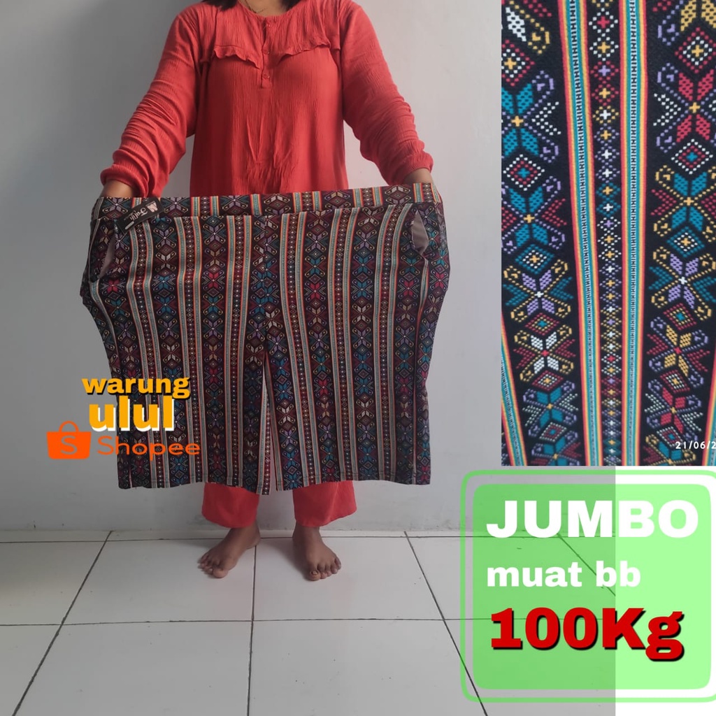 celana kulot pendek super jumbo motif songket