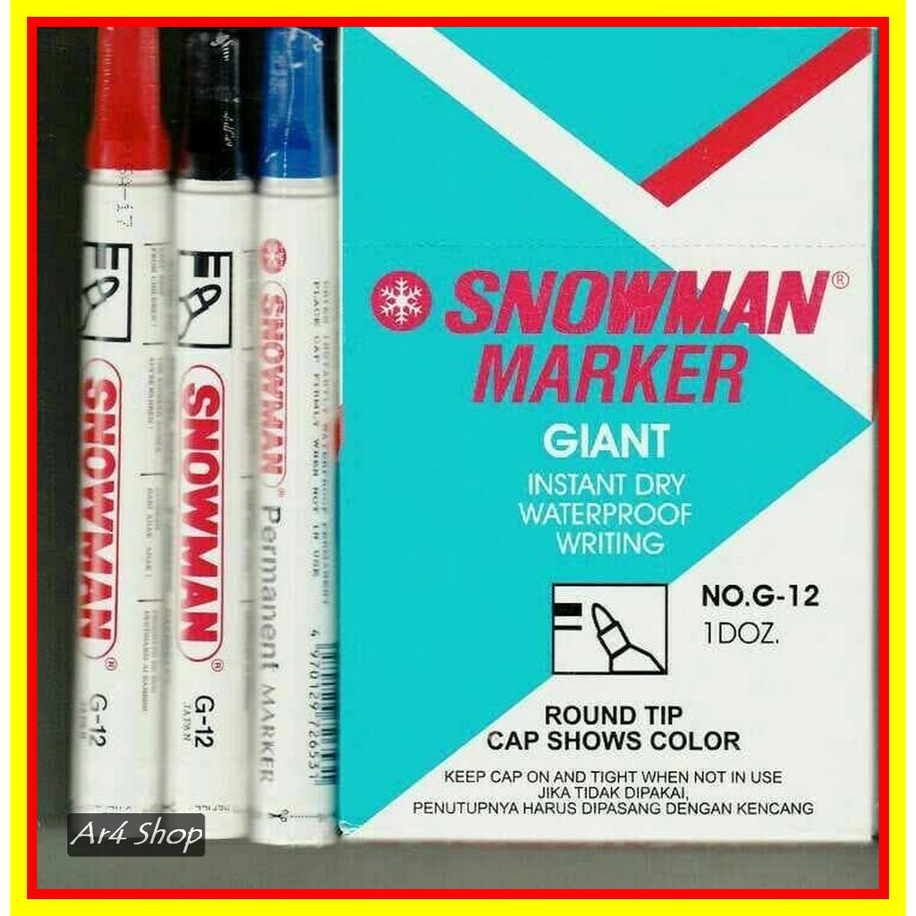 

TERLARIS Permanent Marker - Snowman - G-12 & 40;Dozen& 41;