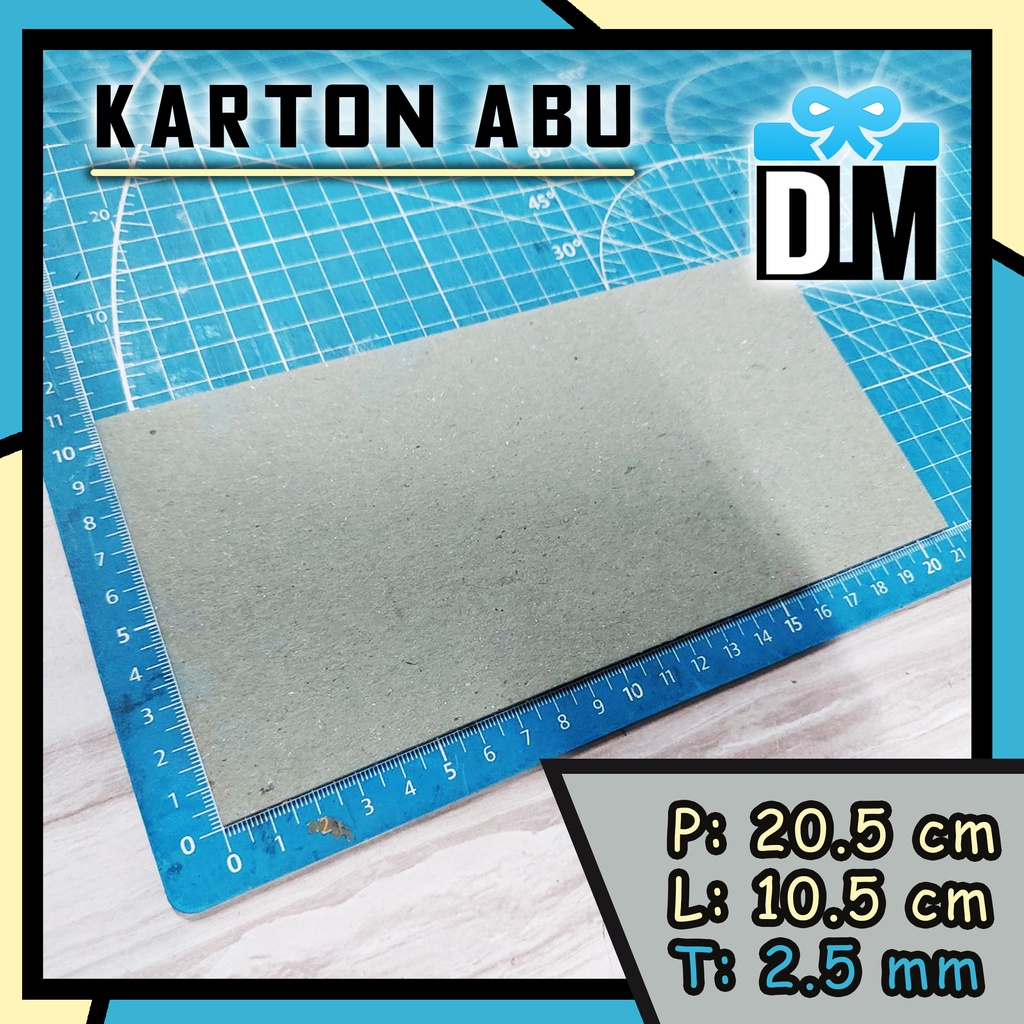 Karton Abu 20.5 x 10.5 cm / 20.5x10.5  cm / 21x11 cm / 205x105 mm Papan MDF Abu Duplex Tebal 2.5mm