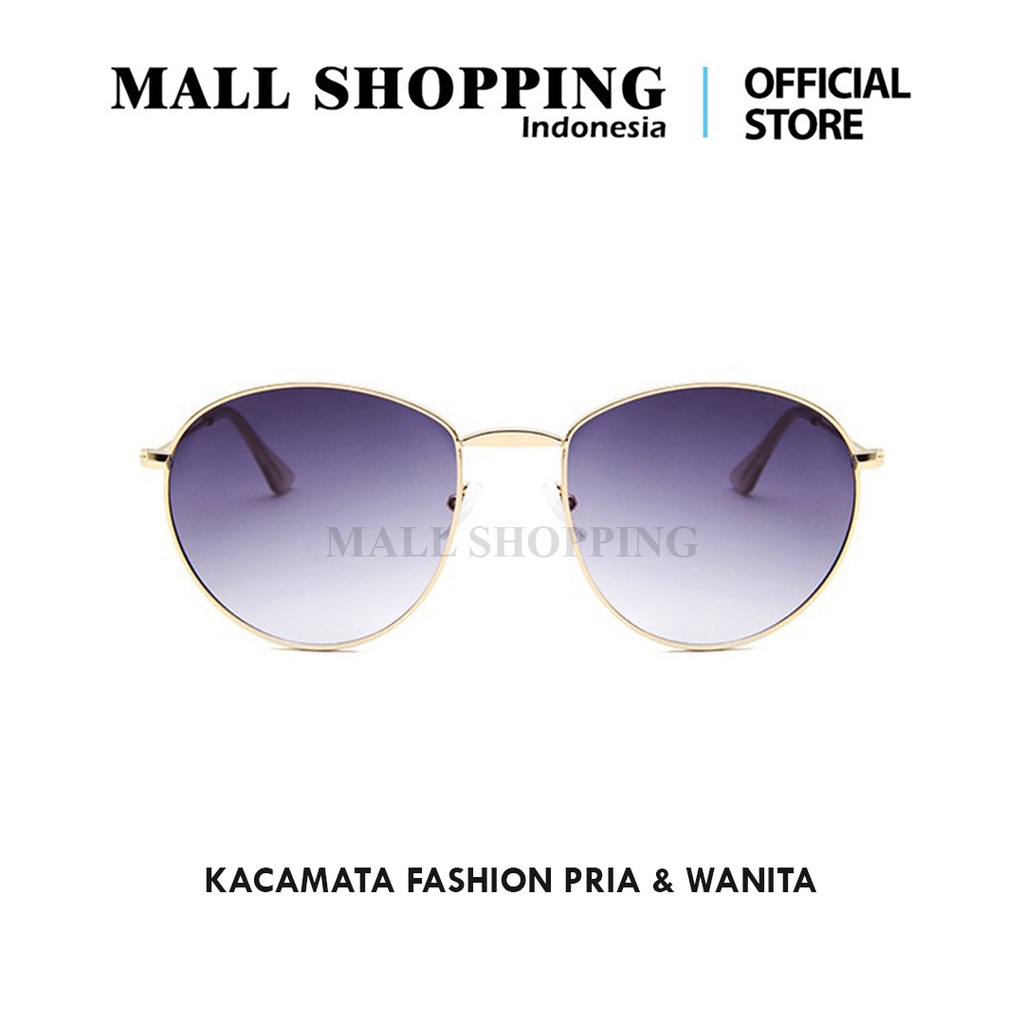 (COD) Kacamata Hitam Fashion Vintage Frame Bulat Gaya Korea Pria&amp;Wanita MALL SHOPPING