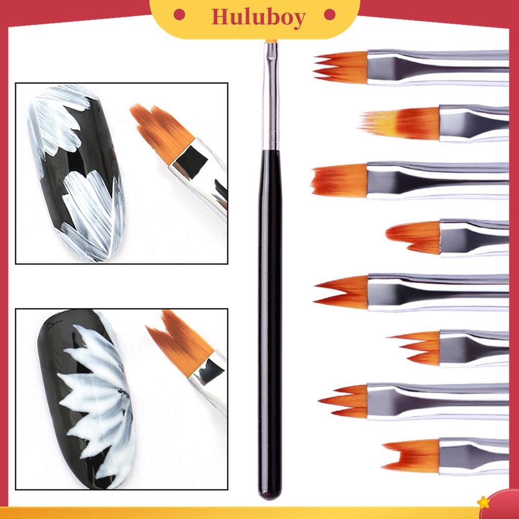 Huluboy Huluboy♡ Pen Brush Gambar Nail Art Gagang Pendek Portable Aneka Bentuk Untuk Manicure