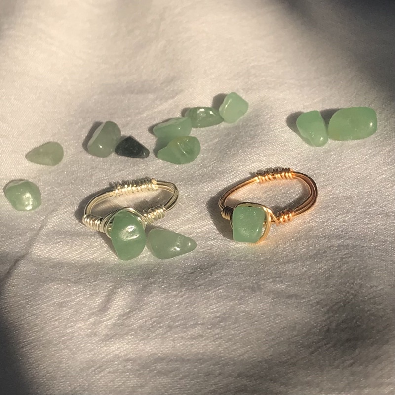 Green Aventurine Wire Rings | amertaku
