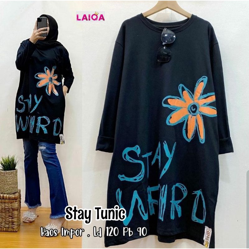 Kaos Import Wanita Stay Tunik Jumbo Ld 120 ORI Laiqa