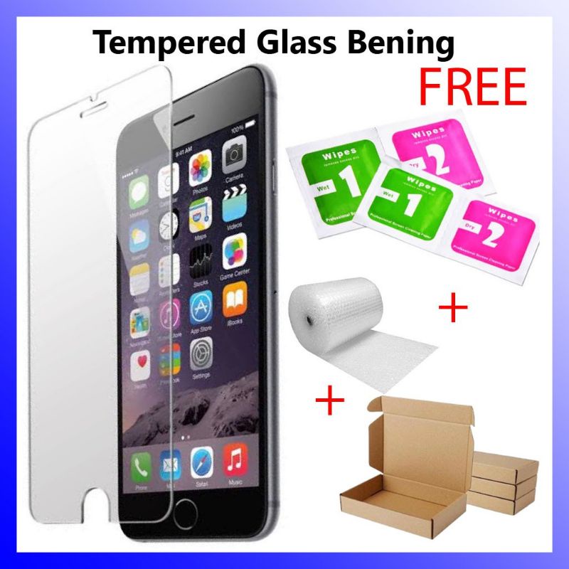 Anti Gores Temper Glass iPhone 5 6 6s 6+ 6s+ 7 7+ 8 8+ SE SE 2 Screen Guard Protector Bening Anti Gores Kaca Tempered Glas Clear 6 Plus 7 Plus 8 Plus