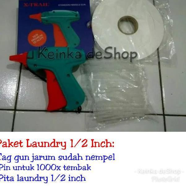 

✦ Paket laundry binatu Alat tembak tag gun isinya arrow pin Pita label penanda cucian laundry 1/2 in