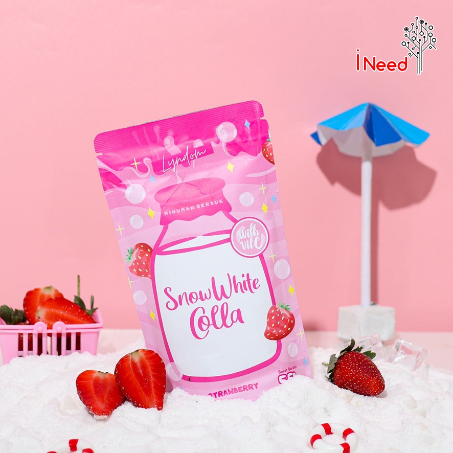 (INEED) SNOW WHITE COLLA MELON/STRAWBERRY 55gr / collagen drink / minuman collagen snow white / minuman bubuk collagen / SNOW WHITE COLLAGEN DRINK